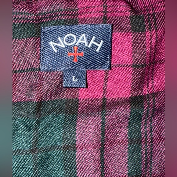 Noah NY Heavy Weight Green Zip Hoodie Sweatshirt with Plaid Inside Size Large - Picture 7 of 16